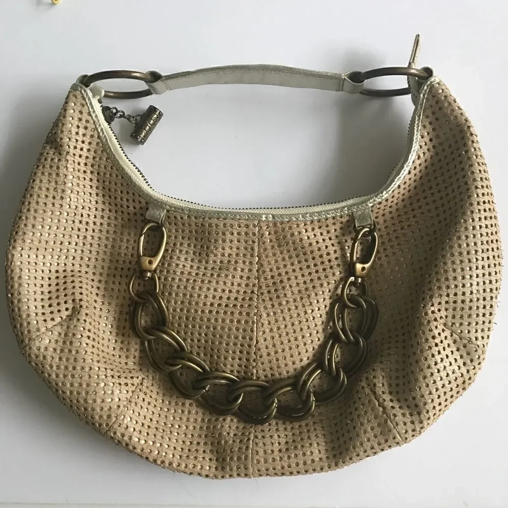 BABEE D LEATHER HOBO W/ CHAIN BAG